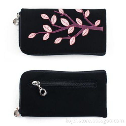 Velvet Zipper Pouches for iPhone with Quality Zipper Slider and Lanyard, Comes in Black